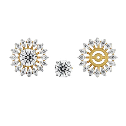 1 ct Chakra Detachable Lab Brilliant Ear Stud