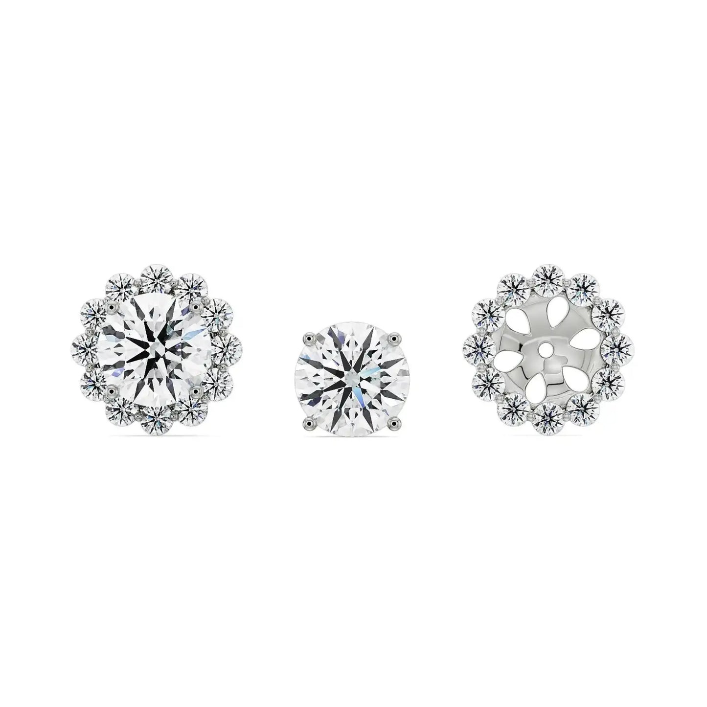 0.50 CT Sunflower Detachable Lab Brilliant Ear Stud