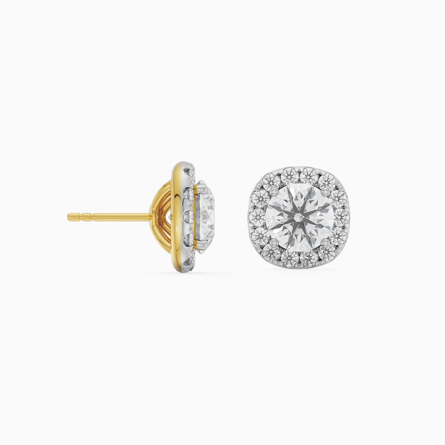 0.50 CT Cushion Halo Lab Grown Luxe Detachable Ear Stud