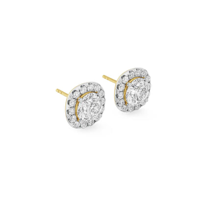 1 ct Cushion Halo Lab Grown Radiant Detachable Stud