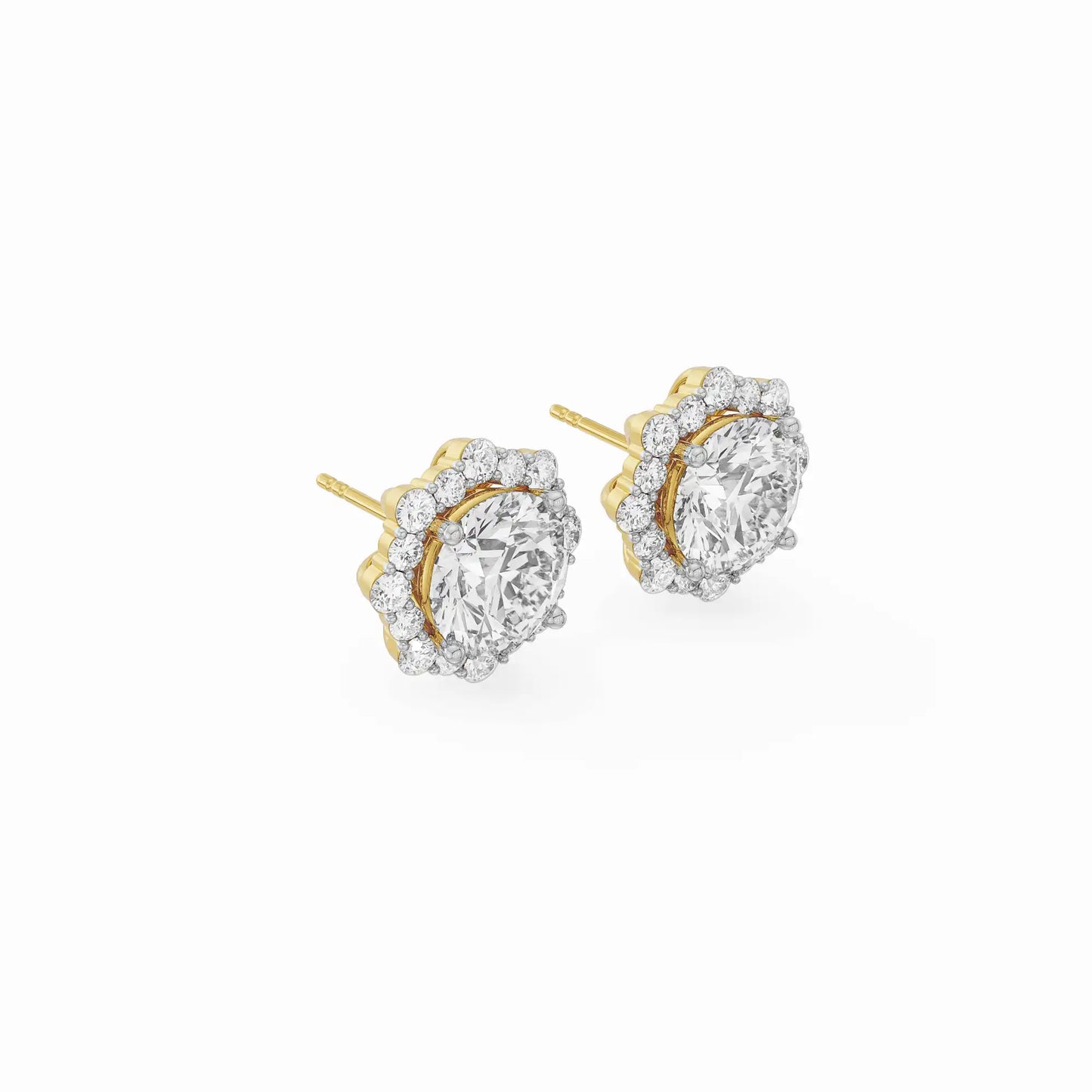 0.50 CT Floral Halo Detachable Lab Radiant Stud