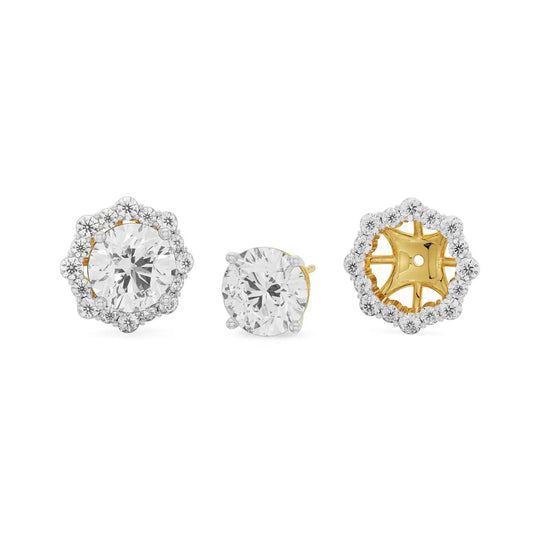 0.50 CT Floral Halo Detachable Lab Radiant Stud