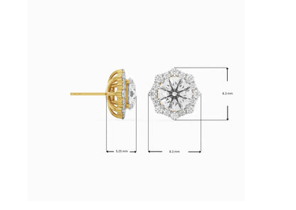0.50 CT Floral Halo Detachable Lab Radiant Stud