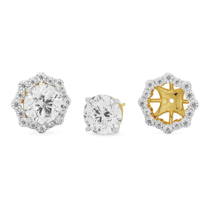 1 ct Floral Halo Detachable Lab Brilliant Ear Stud