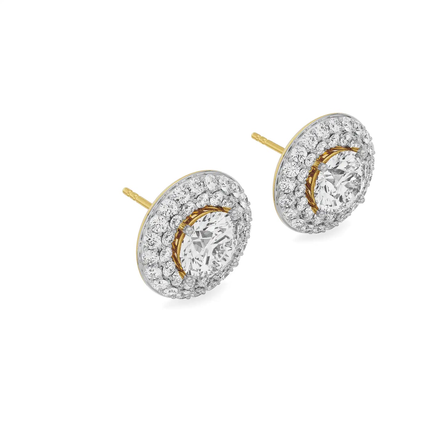 0.25 CT Double Halo Detachable Lab-Grown Radiant Stud Earrings
