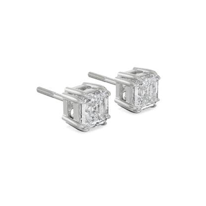 1 ct Asscher Lab Grown Radiant Ear Studs