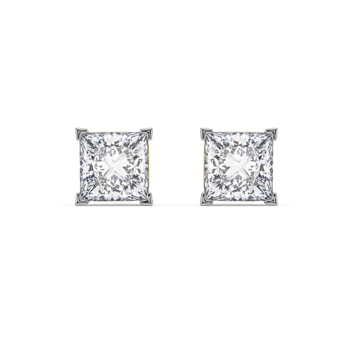 2 ct Heritage Square Lab Grown Brilliant Studs