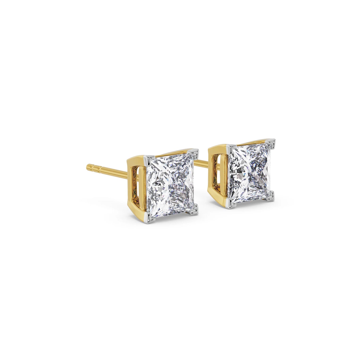 2 ct Heritage Square Lab Grown Brilliant Studs
