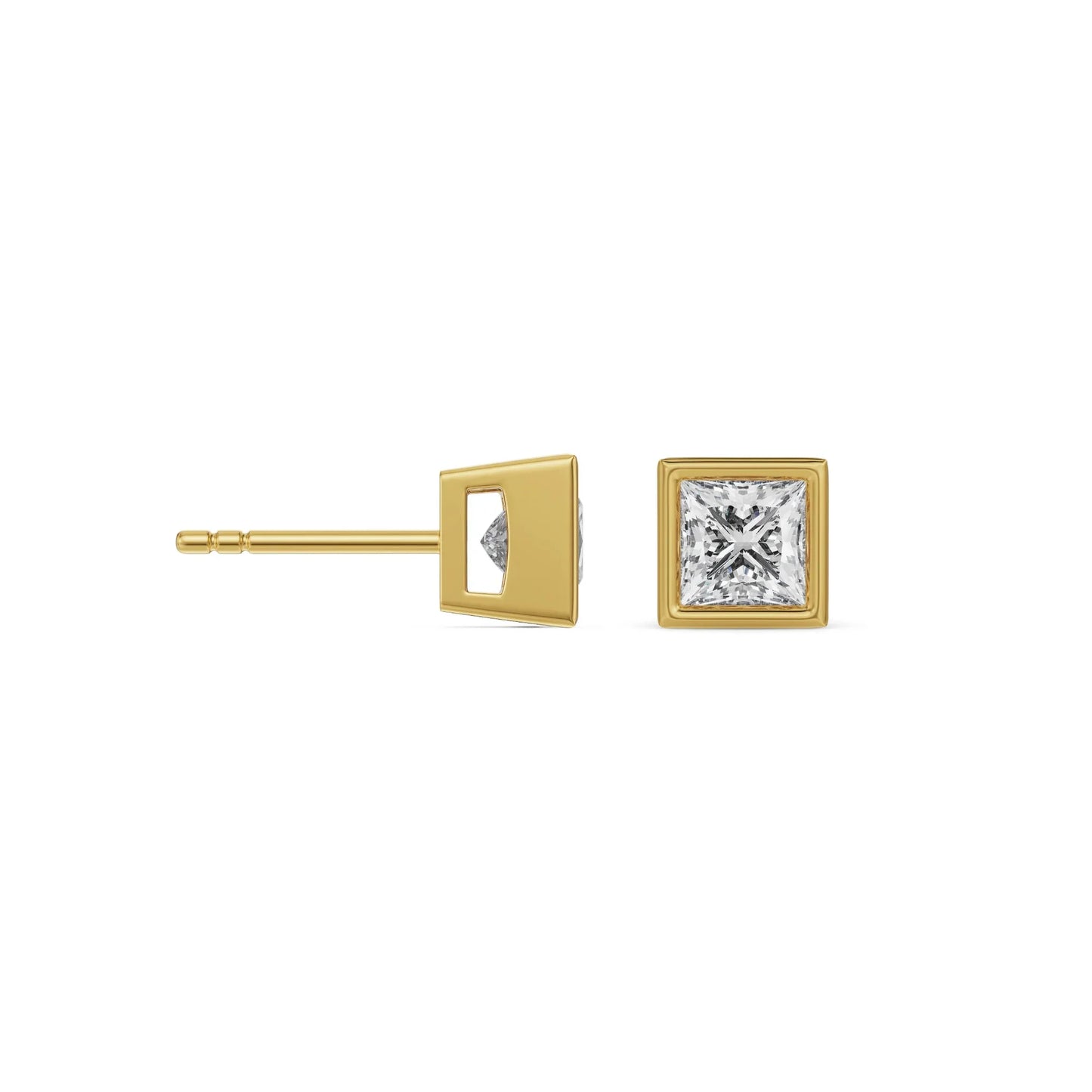 0.5 CT Frame Princess Lab Grown Luxe Solitaire Studs