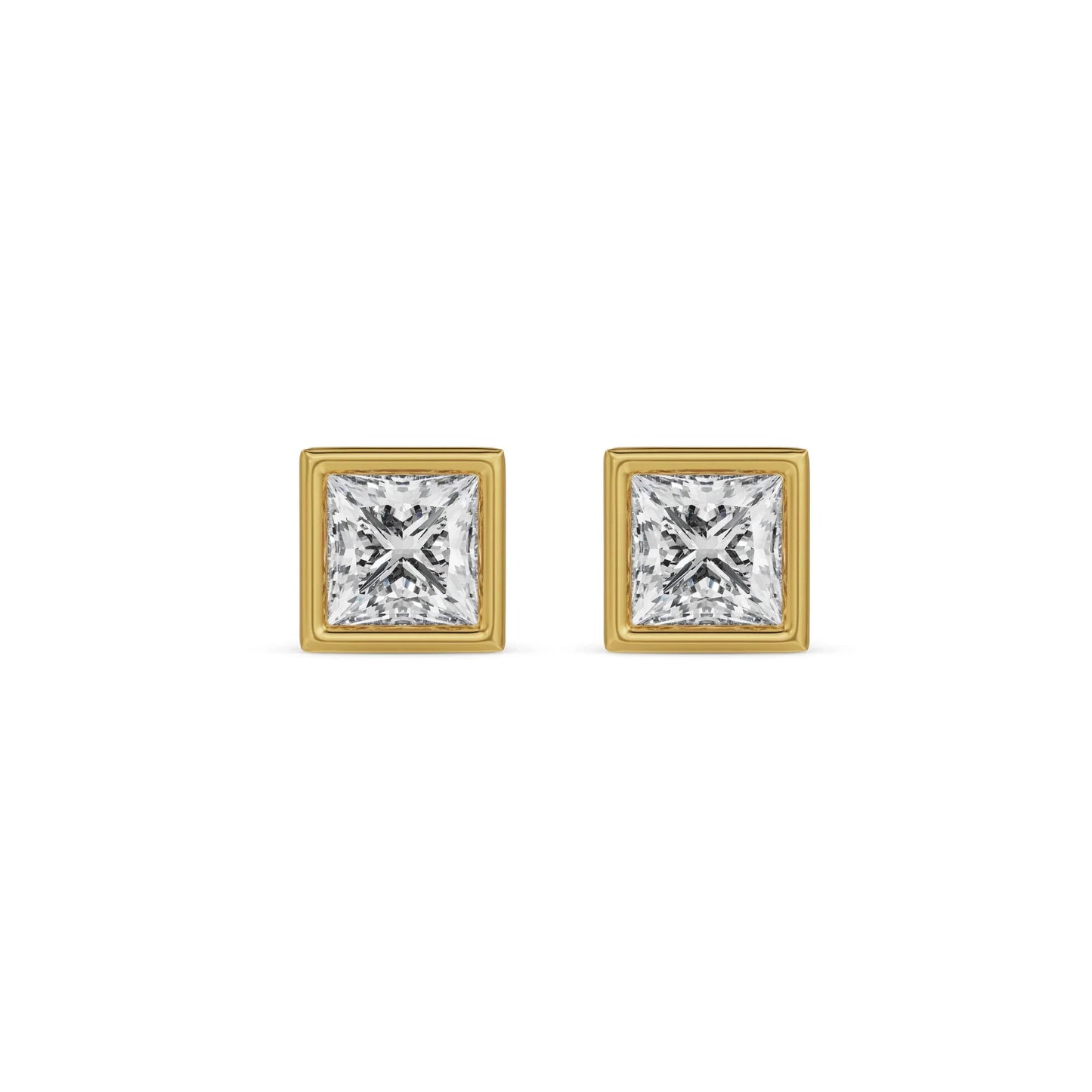0.5 CT Frame Princess Lab Grown Luxe Solitaire Studs