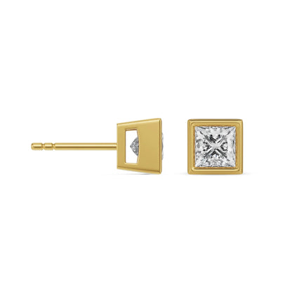1.5 ct Frame Princess Lab Grown Brilliant Solitaire Studs