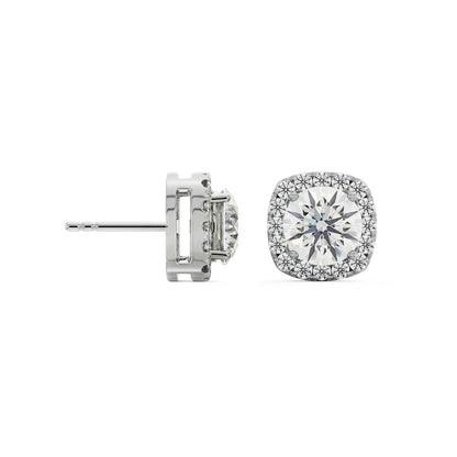 Tisha Halo Circular Lab Grown Radiant Studs