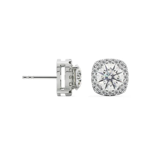 Tisha Halo Circular Lab Grown Radiant Studs