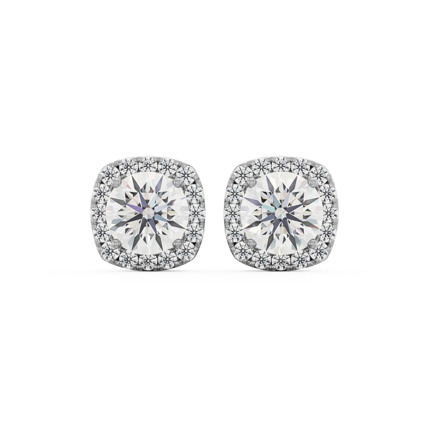 Tisha Halo Circular Lab Grown Radiant Studs