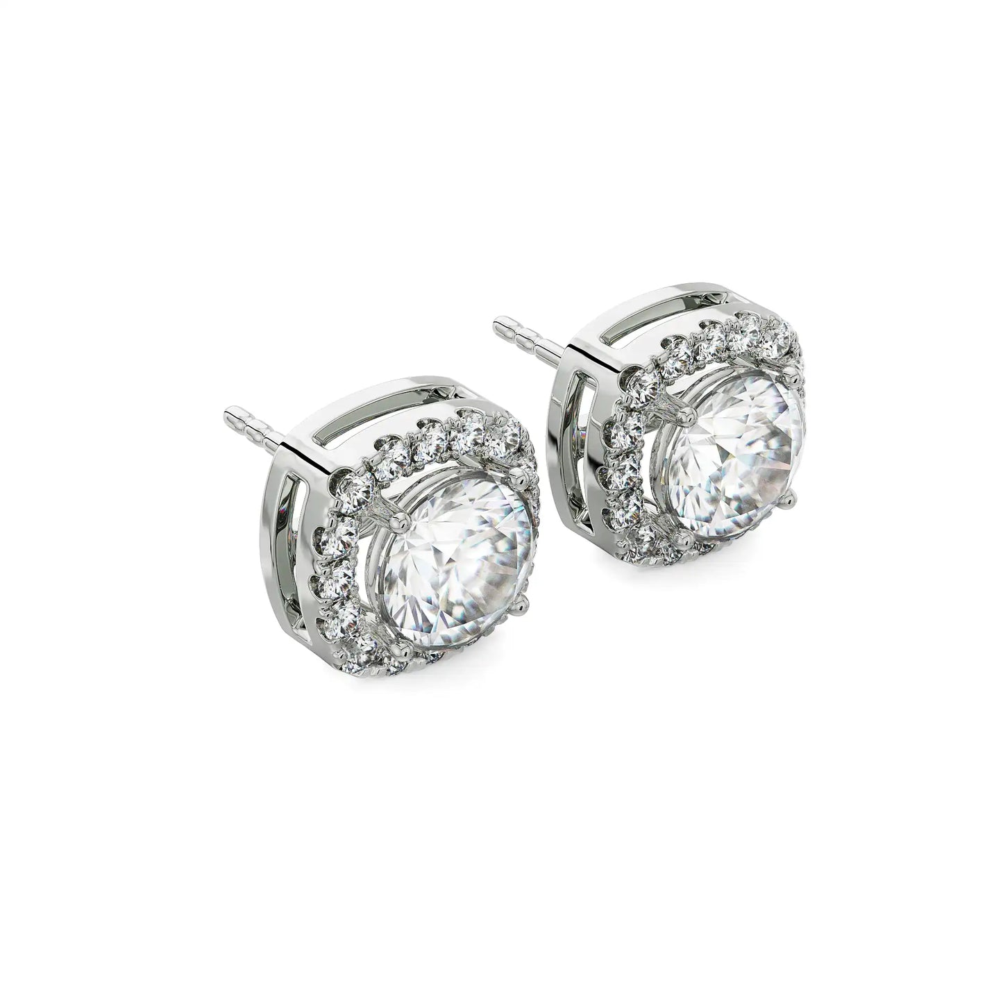 Tisha Halo Circular Lab Grown Radiant Studs