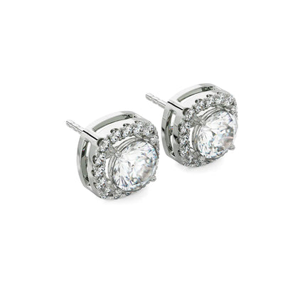 Tisha Halo Circular Lab Grown Radiant Studs