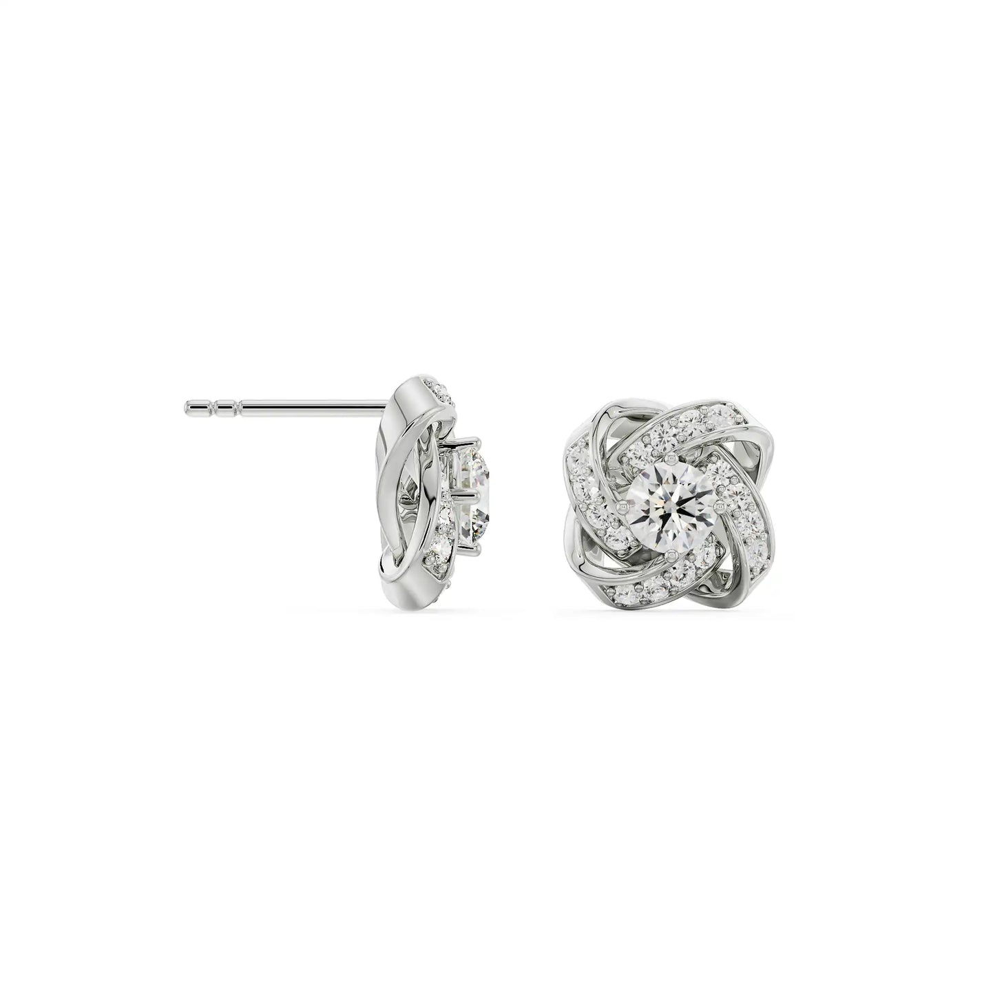 Twirl Sparkle Lab-Grown Radiant Stud