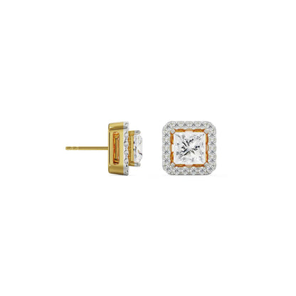 0.50 CT Princess Frame Lab Brilliant Ear Stud