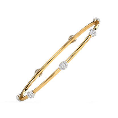 Glittering Floral Diamond Bangle