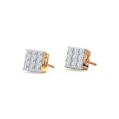 Timeless Quadrant Diamond Stud Earrings