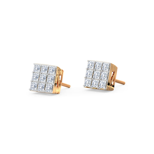 Timeless Quadrant Diamond Stud Earrings