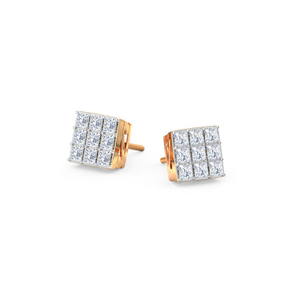 Timeless Quadrant Diamond Stud Earrings
