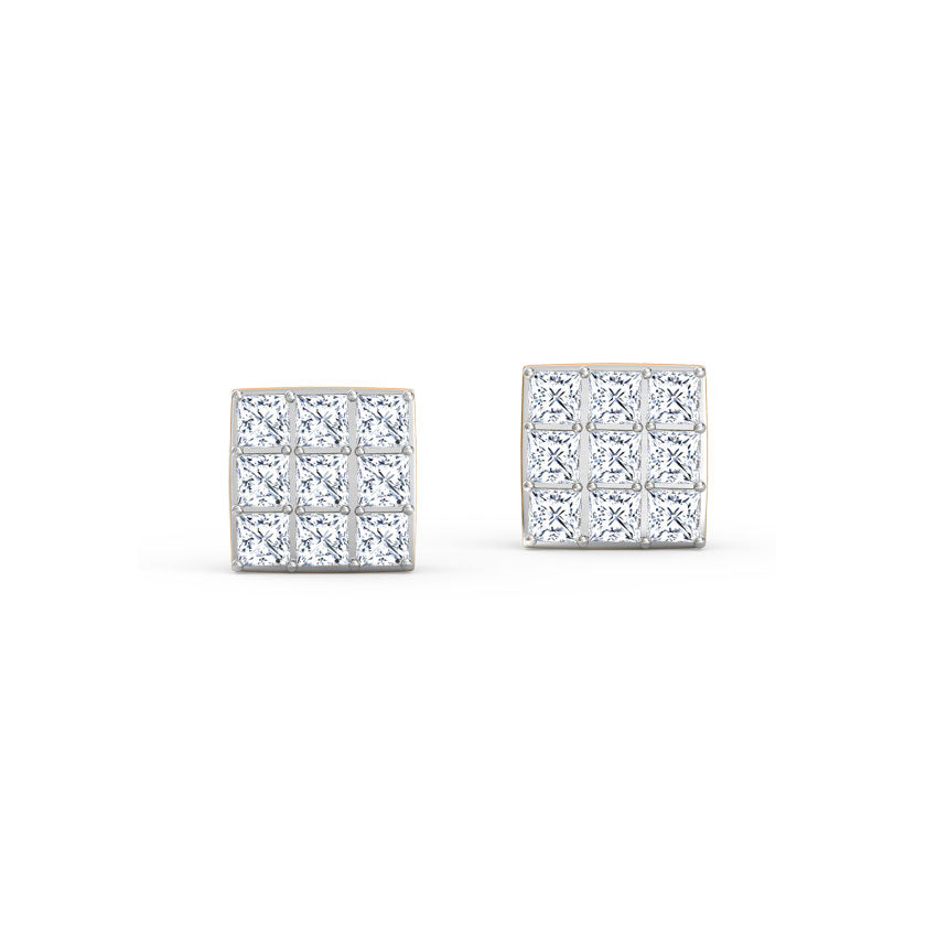 Timeless Quadrant Diamond Stud Earrings