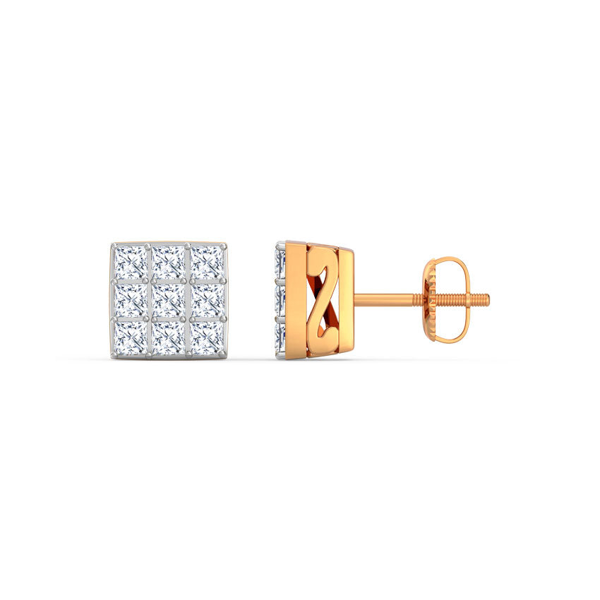 Timeless Quadrant Diamond Stud Earrings