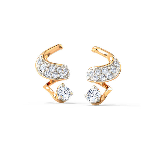 Interwoven Ribbon Diamond Stud Earrings