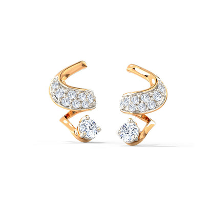 Interwoven Ribbon Diamond Stud Earrings