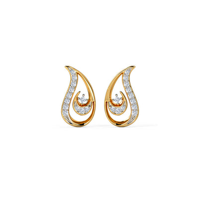 Paisley Spiral Diamond Stud Earrings