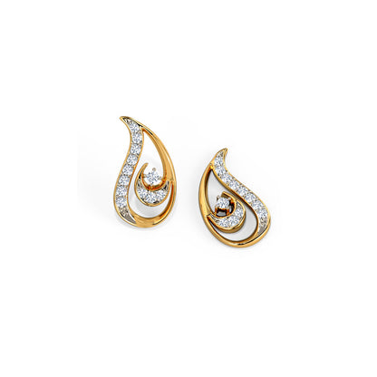 Paisley Spiral Diamond Stud Earrings