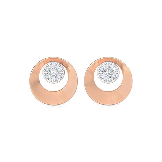 Looped Diamond Clustered Stud Earrings