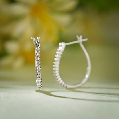 Coral Diamond Hoop Earrings