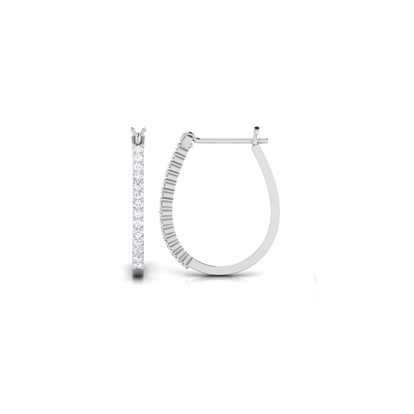 Coral Diamond Hoop Earrings