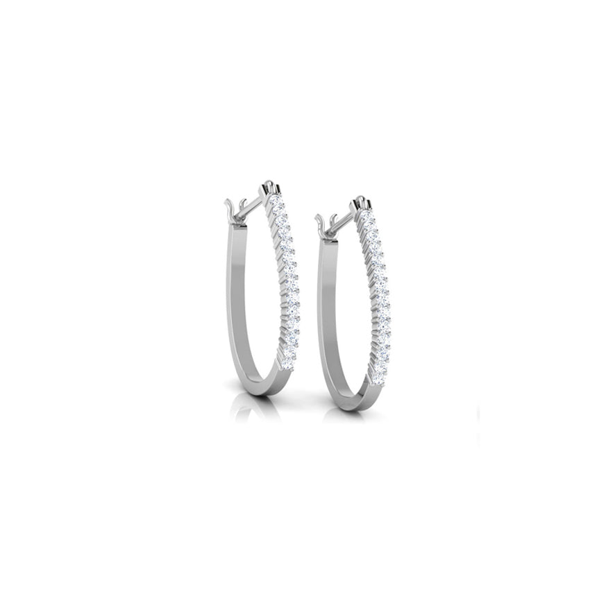 Coral Diamond Hoop Earrings