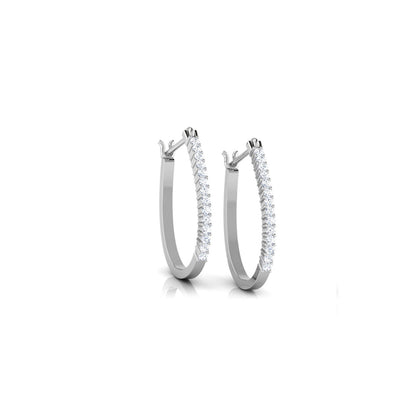 Coral Diamond Hoop Earrings
