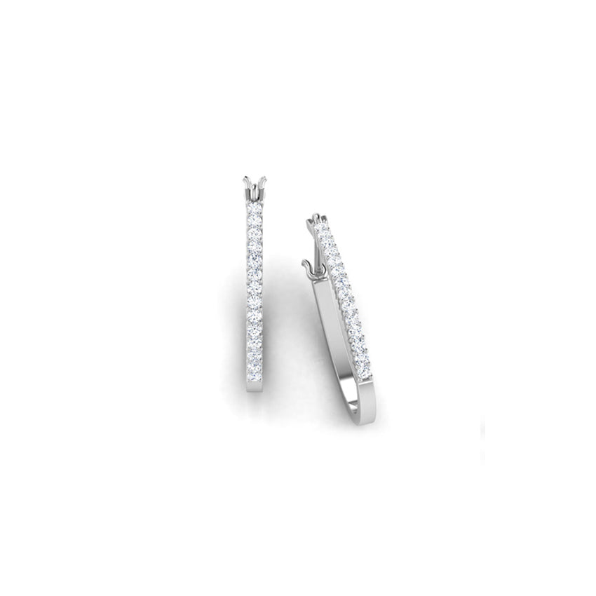 Coral Diamond Hoop Earrings