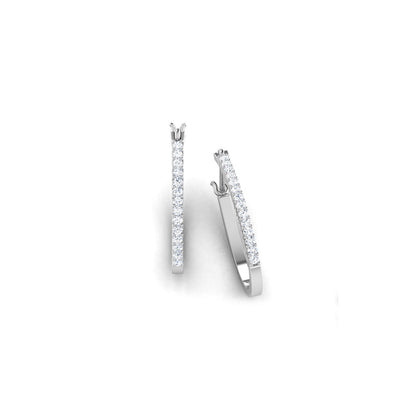 Coral Diamond Hoop Earrings
