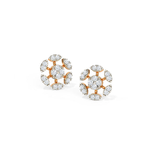 Sparkling Round Diamond Stud Earrings