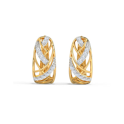 Kendra Weave Diamond Hoop Earrings