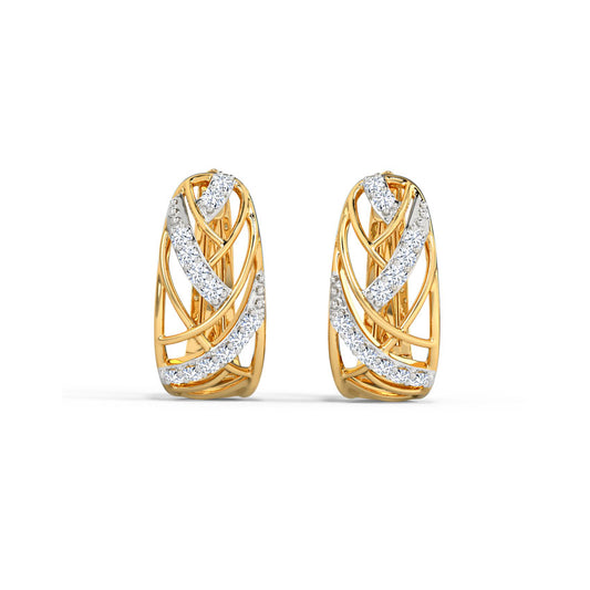 Kendra Weave Diamond Hoop Earrings