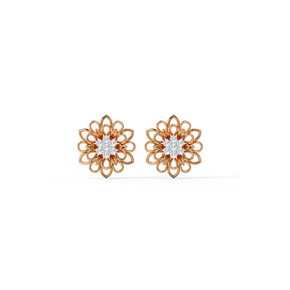 Graceful Petals Diamond Stud Earrings