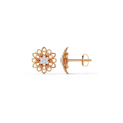 Graceful Petals Diamond Stud Earrings