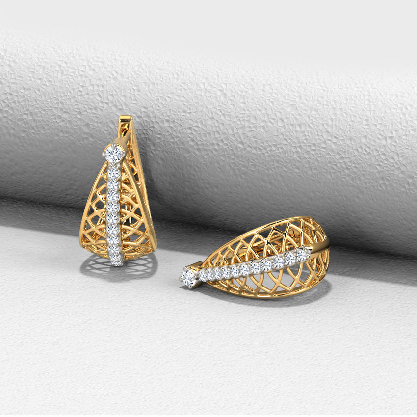 Ava Mesh Diamond Hoop Earrings