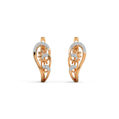 Radiant Sol Diamond Hoop Earrings
