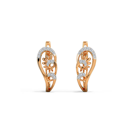 Radiant Sol Diamond Hoop Earrings