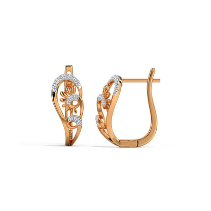 Radiant Sol Diamond Hoop Earrings