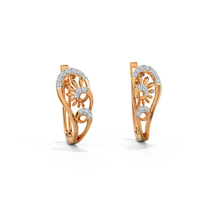 Radiant Sol Diamond Hoop Earrings