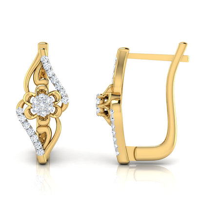 Floral Hoop Diamond Earrings
